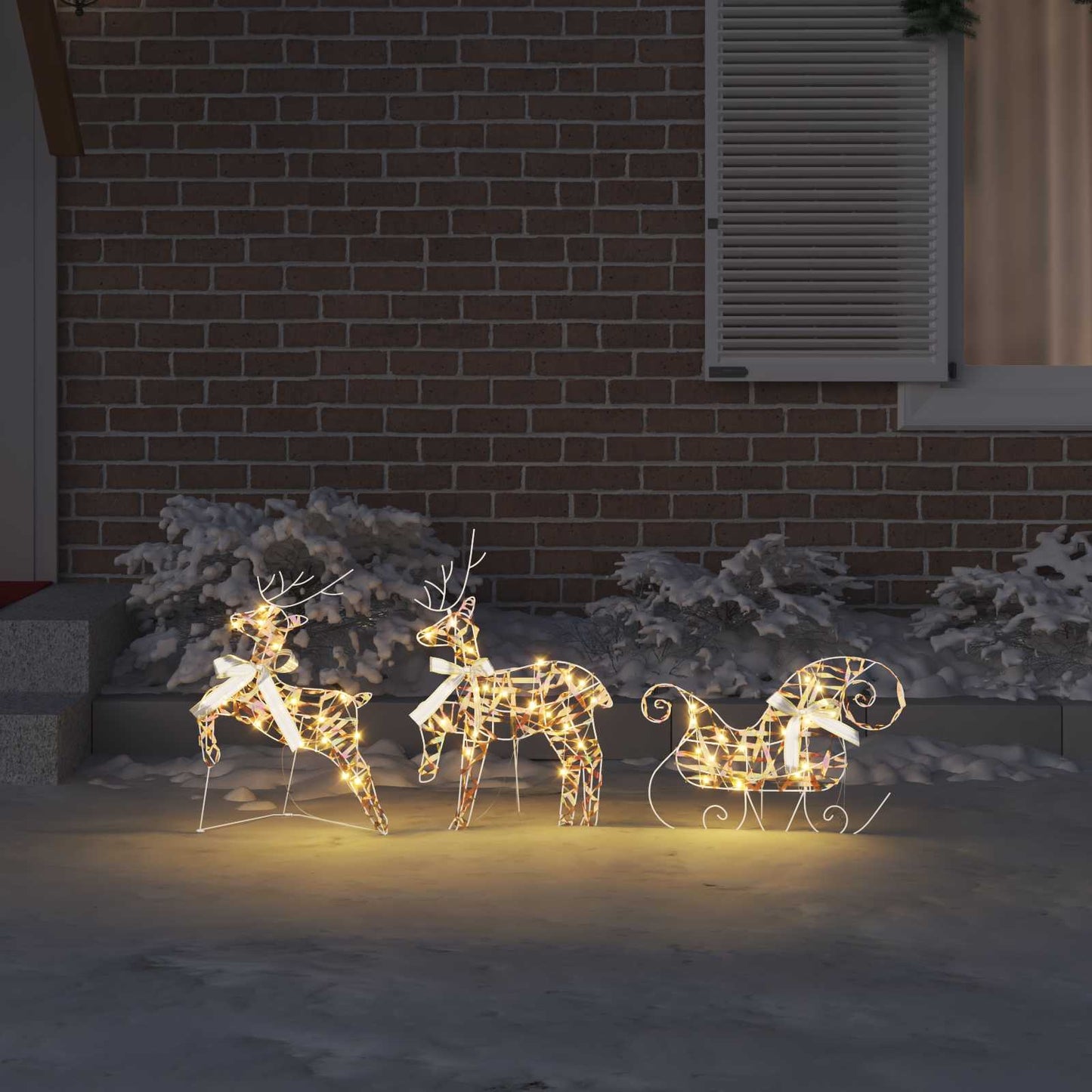 Renne LED con 60 LED 3 pcs Bianco caldo PET