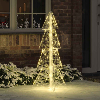 Albero di Natale con 100 LED Bianco caldo 120 cm Acrilico