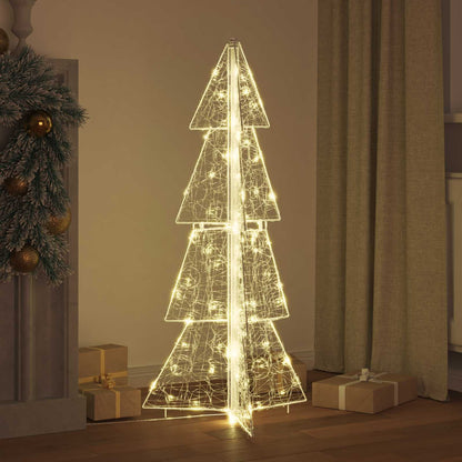Albero di Natale con 100 LED Bianco caldo 120 cm Acrilico