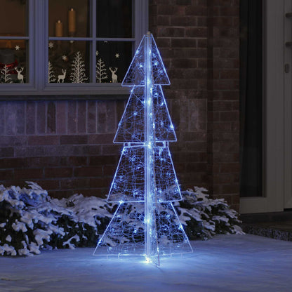 Albero di Natale con 100 LED Blu 120 cm Acrilico