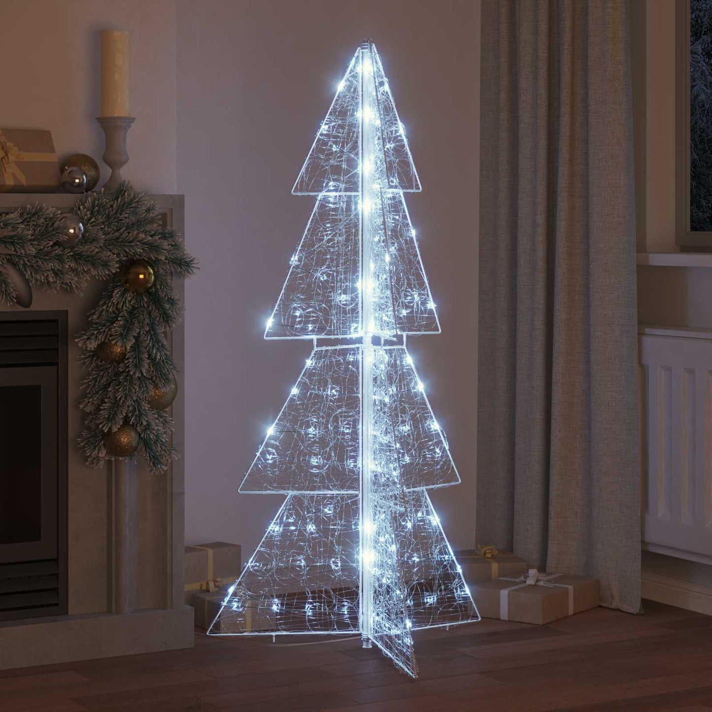 Albero di Natale con 160 LED Bianco freddo 150 cm Acrilico