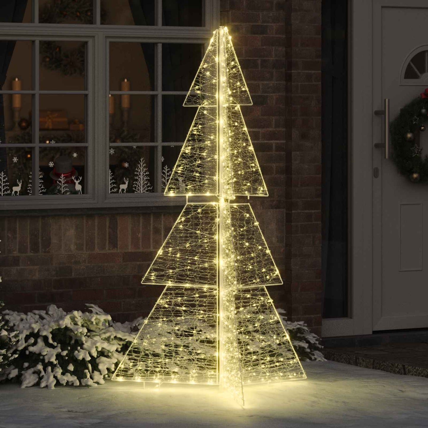 Albero di Natale con 240 LED Bianco caldo 180 cm Acrilico