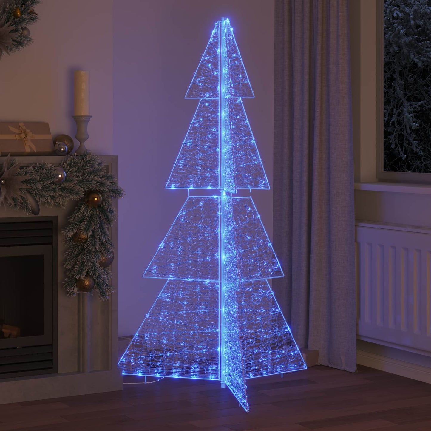 Albero di Natale con 240 LED Blu 180 cm Acrilico