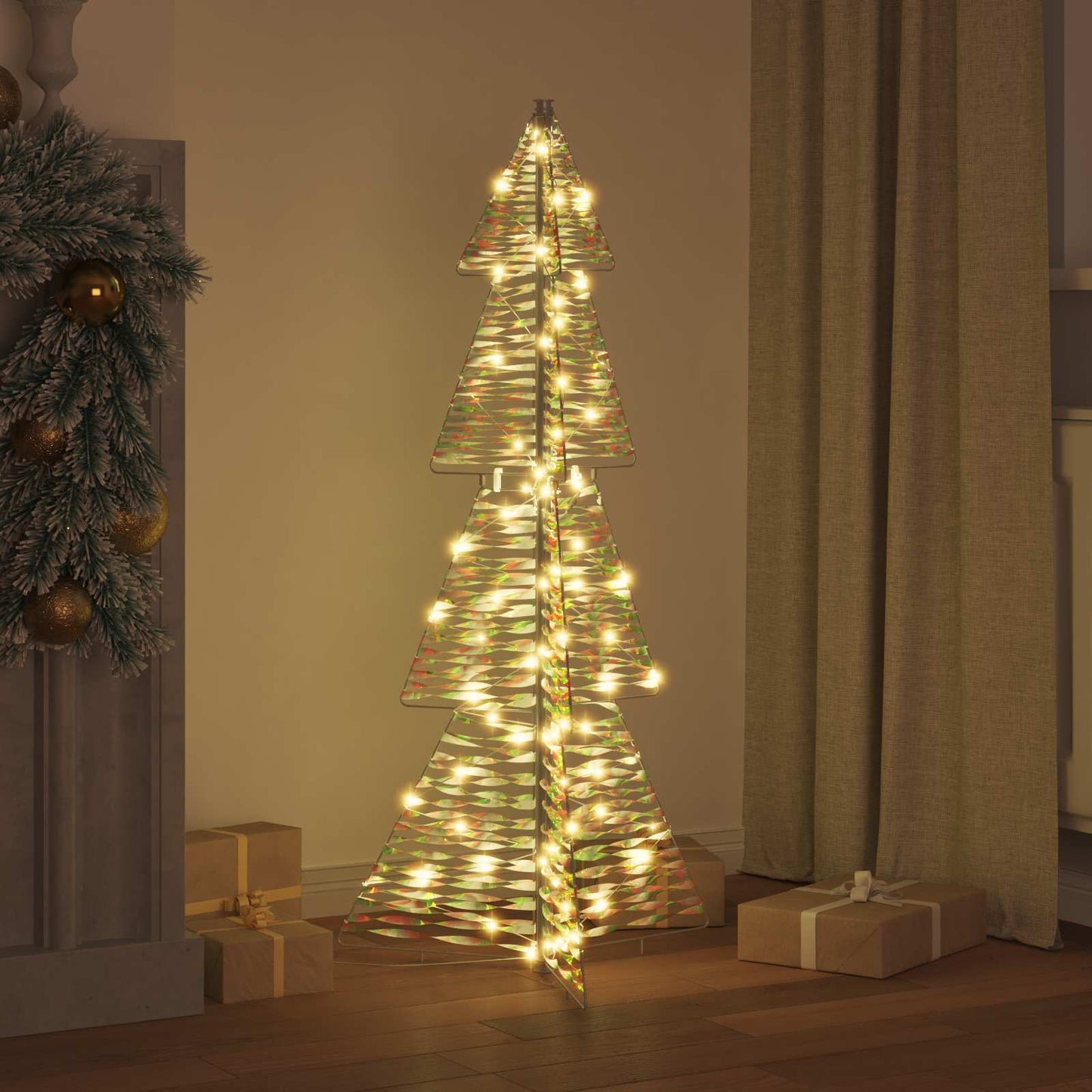 Albero di Natale con 100 LED Bianco caldo 120 cm PET