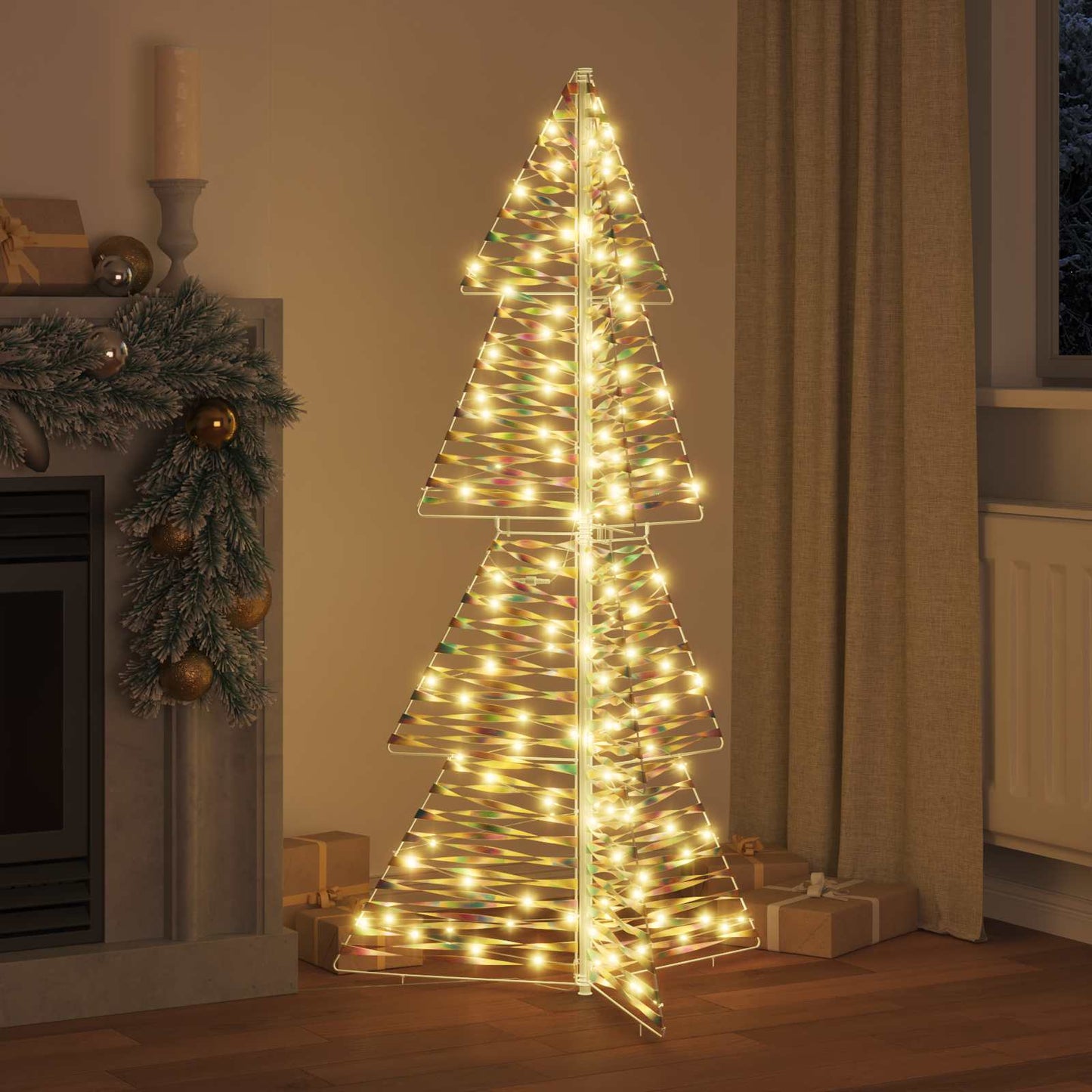 Albero di Natale con 160 LED Bianco caldo 150 cm PET