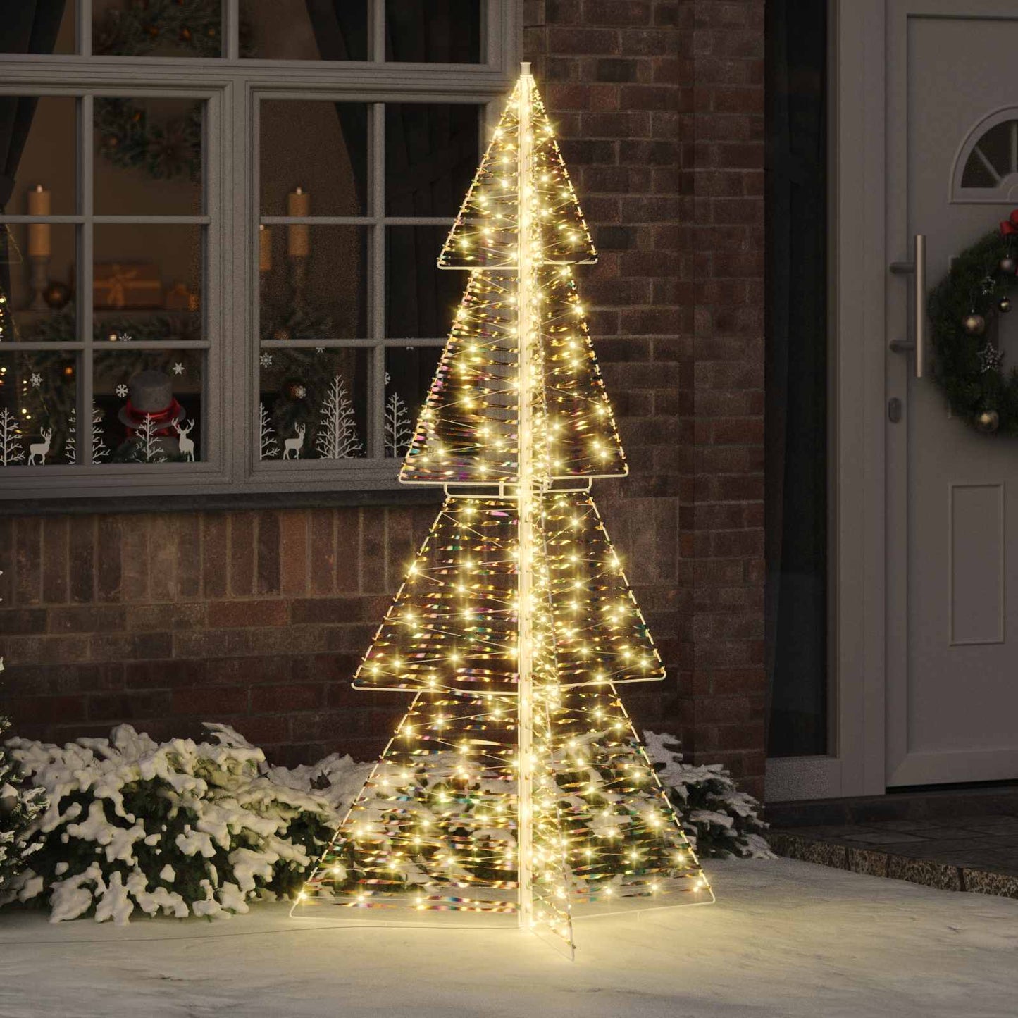 Albero di Natale con 240 LED Bianco caldo 180 cm PET