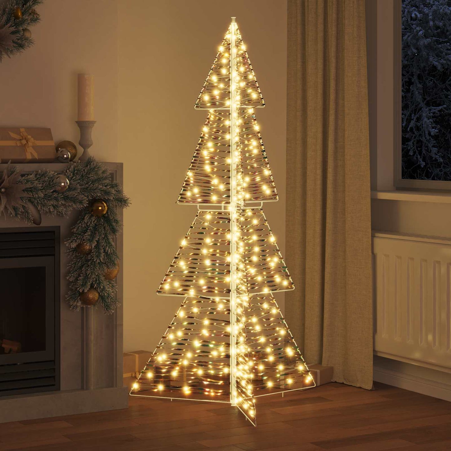Albero di Natale con 240 LED Bianco caldo 180 cm PET