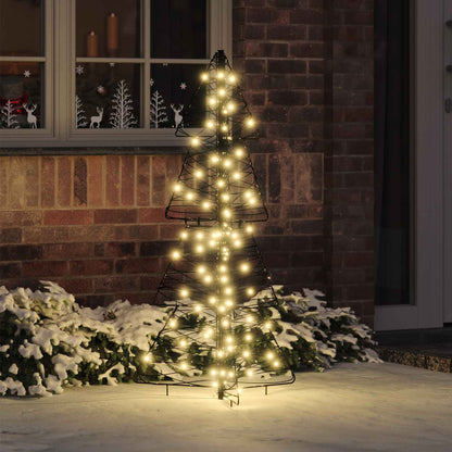 Albero di Natale con 100 LED Bianco caldo 120 cm Rattan
