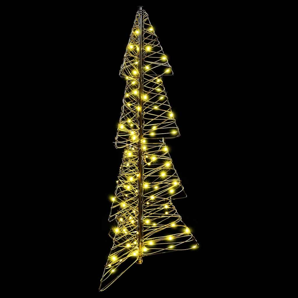 Albero di Natale con 100 LED Bianco caldo 120 cm Rattan