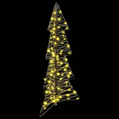 Albero di Natale con 100 LED Bianco caldo 120 cm Rattan