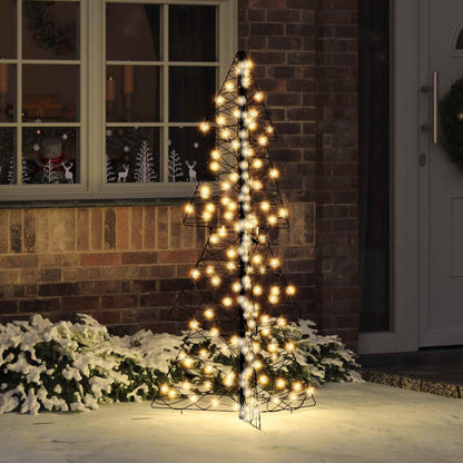 Albero di Natale con 160 LED Bianco caldo 150 cm Rattan
