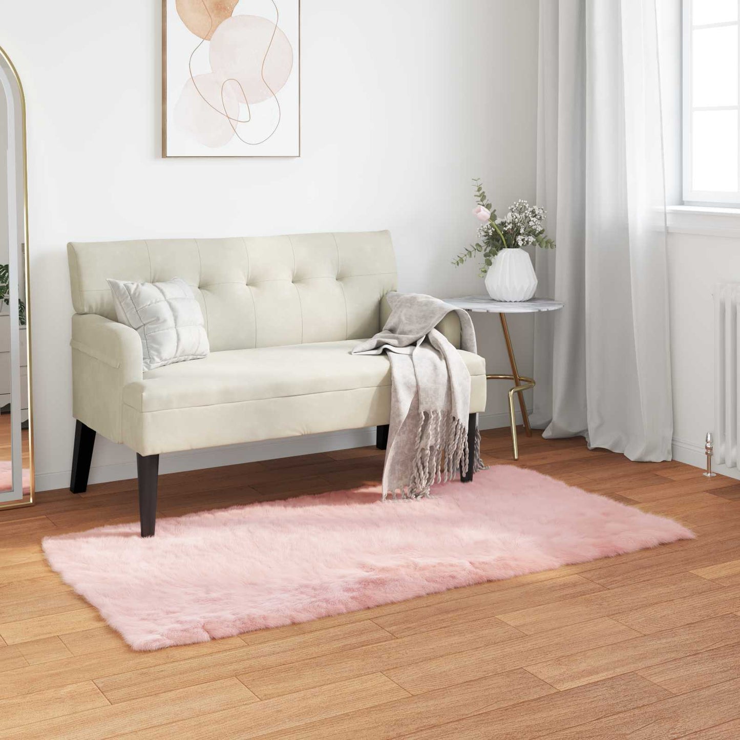 Tappeto Pecora Tafalla Rosa 60 x 110 cm Poliestere