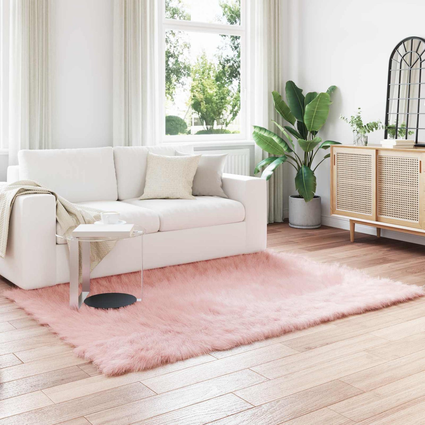 Tappeto Pecora Tafalla Rosa 160 x 230 cm Poliestere