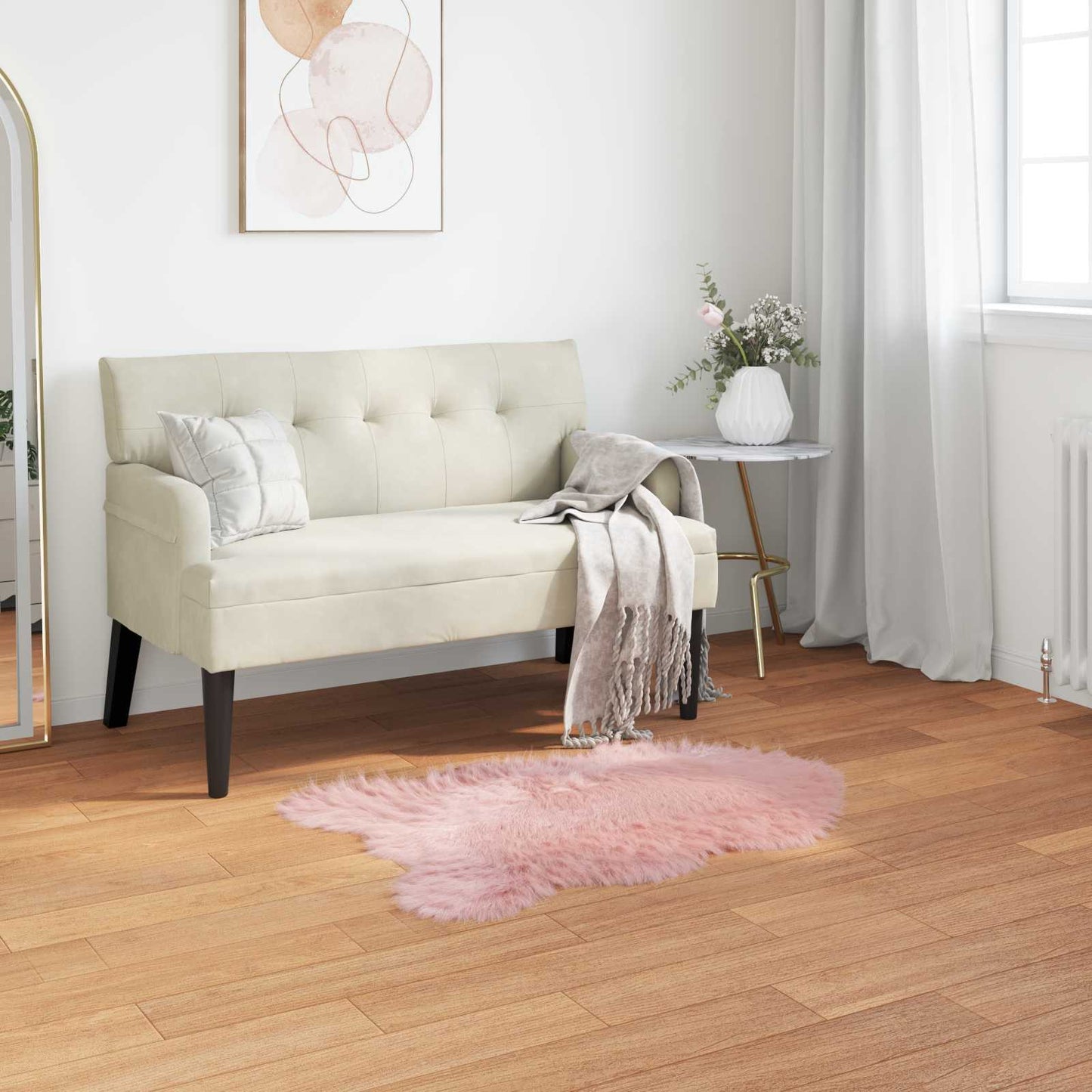 Tappeto Pecora Tafalla Rosa 60 x 90 cm Poliestere