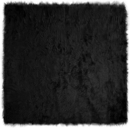 Tappeto Pecora Tafalla Nero 120 x 120 cm Poliestere