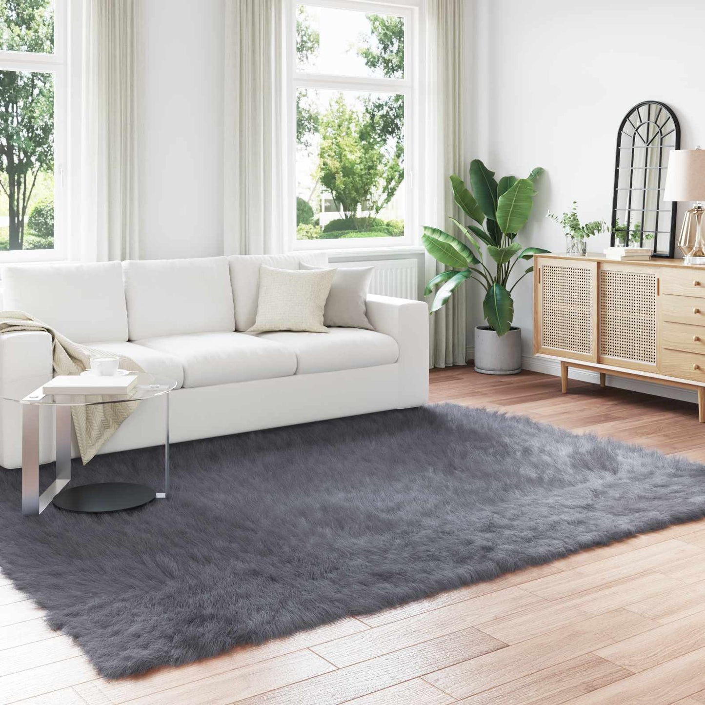 Tappeto Pecora Tafalla Antracite 200 x 280 cm Poliestere