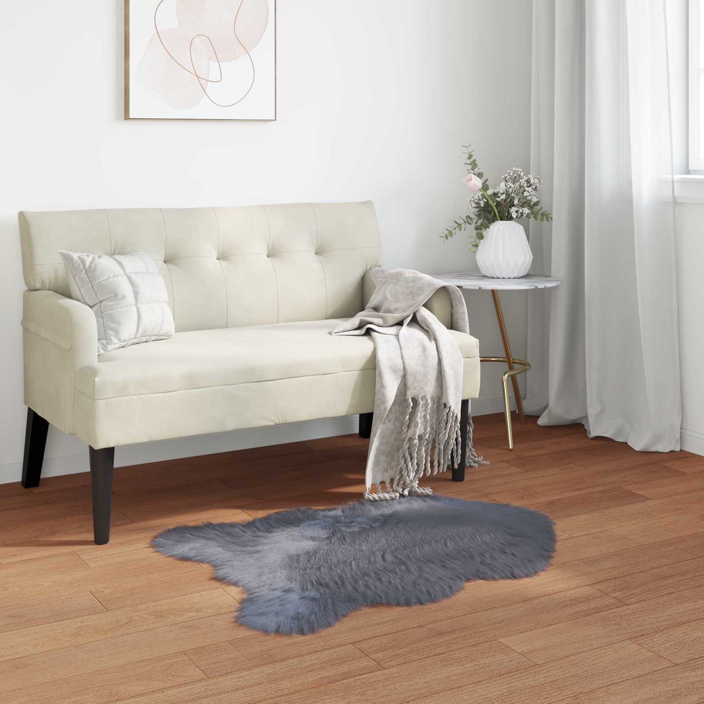 Tappeto Pecora Tafalla Antracite 50 x 80 cm Poliestere