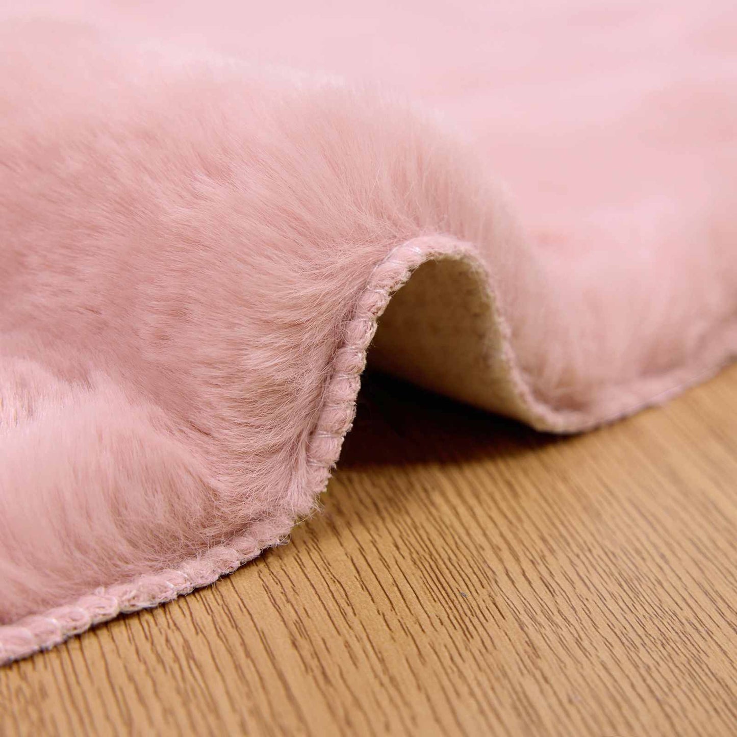 Tappeto antiscivolo in di coniglio sintetica Olite Rosa Ã˜ 80 cm