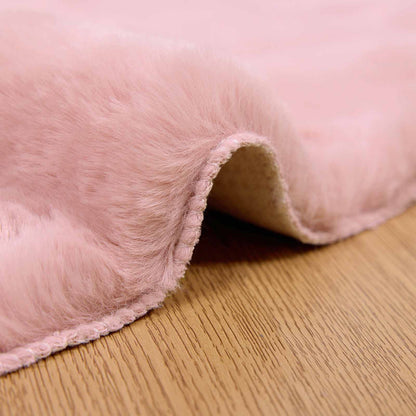 Tappeto antiscivolo in di coniglio sintetica Olite Rosa Ã˜ 80 cm