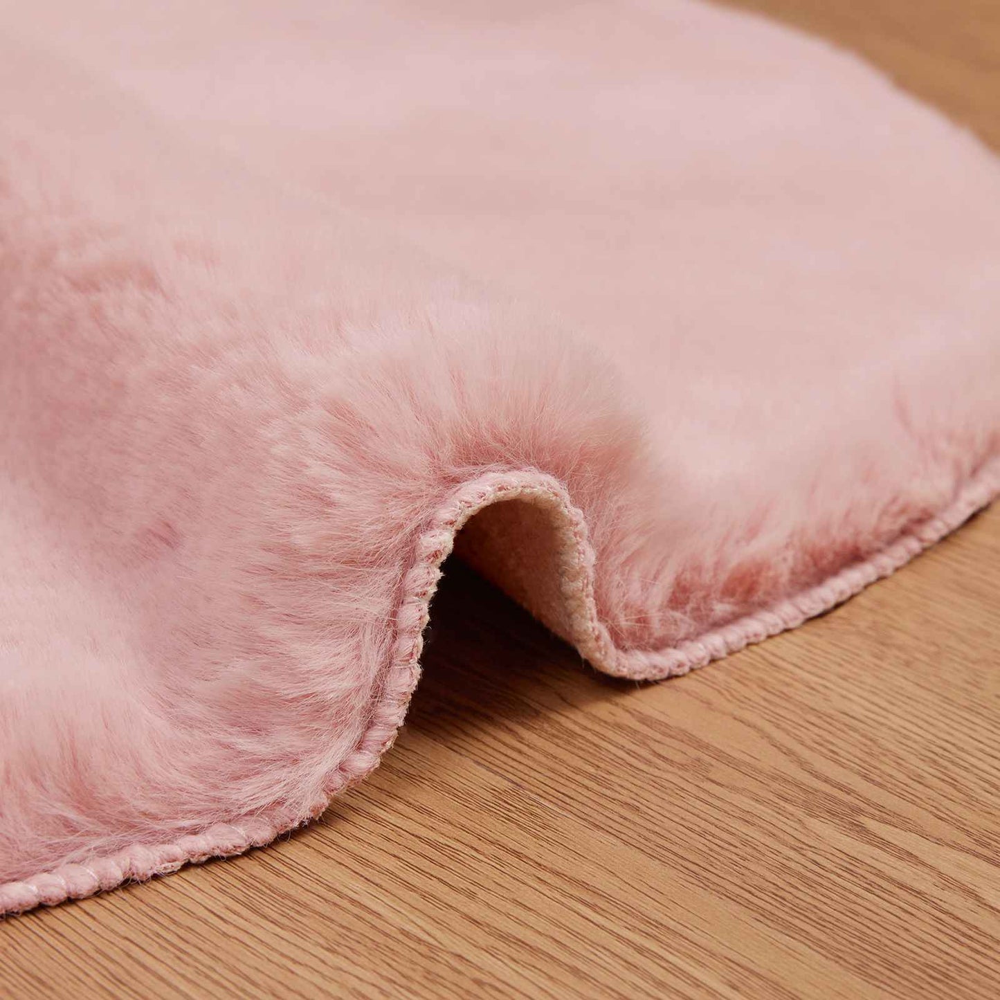 Tappeto antiscivolo in di coniglio sintetica Olite Rosa
