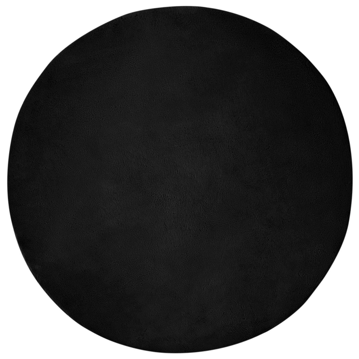 Tappeto antiscivolo in di coniglio sintetica Olite Nero Ã˜ 80 cm