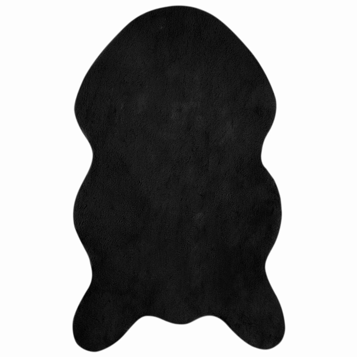 Tappeto antiscivolo in di coniglio sintetica Olite Nero