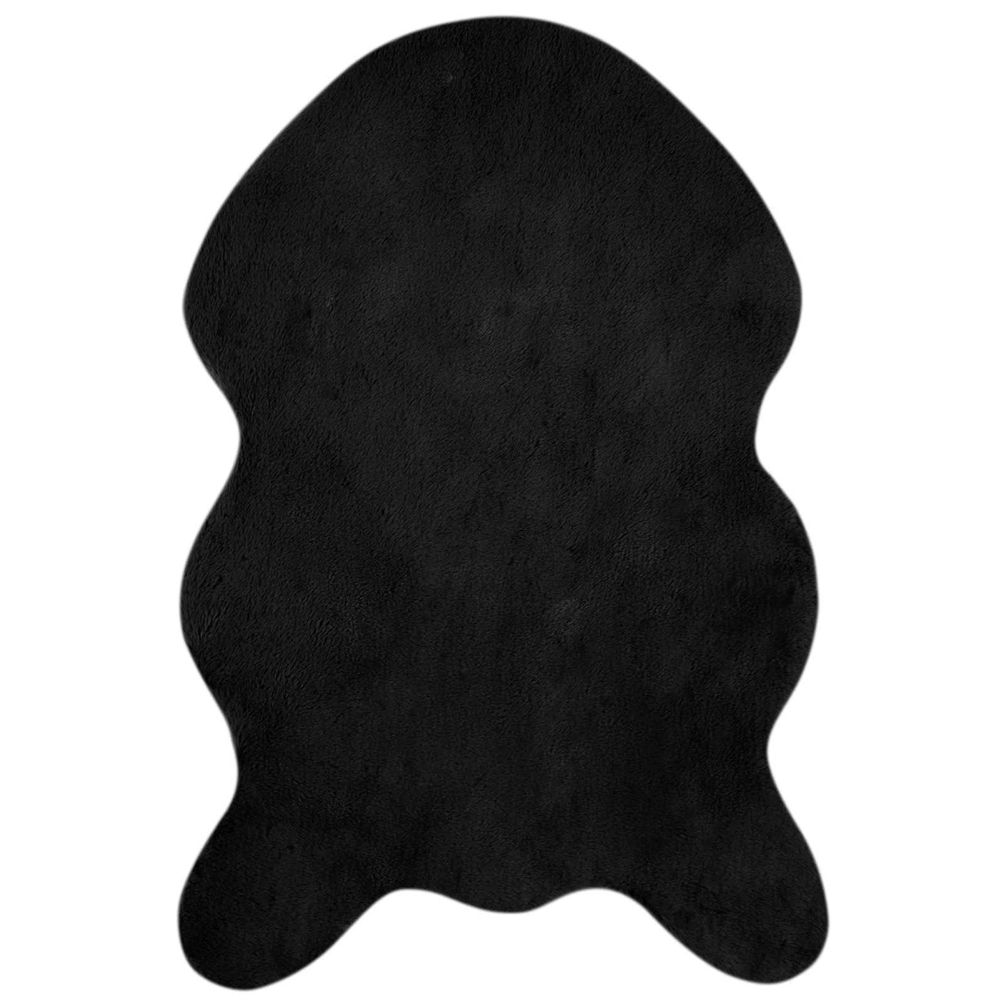 Tappeto antiscivolo in di coniglio sintetica Olite Nero