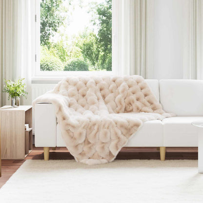 Coperta antiscivolo in finta di coniglio Olite Beige Poliestere