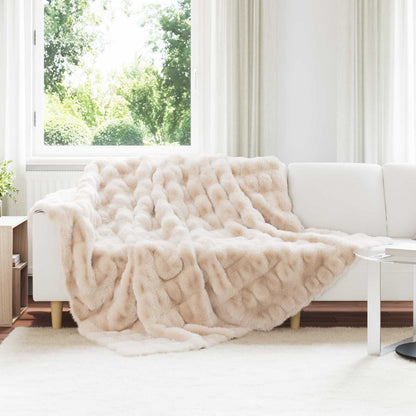 Coperta antiscivolo in finta di coniglio Olite Beige Poliestere