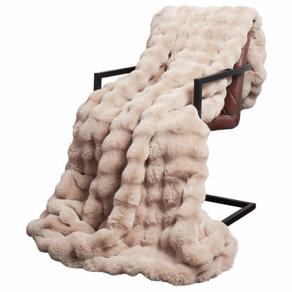Coperta antiscivolo in finta di coniglio Olite Beige Poliestere