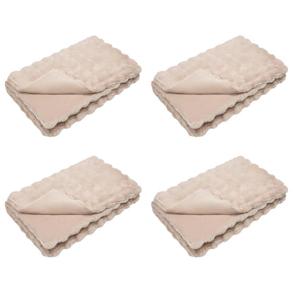 Coperta antiscivolo in finta di coniglio Olite 4 pcs Beige