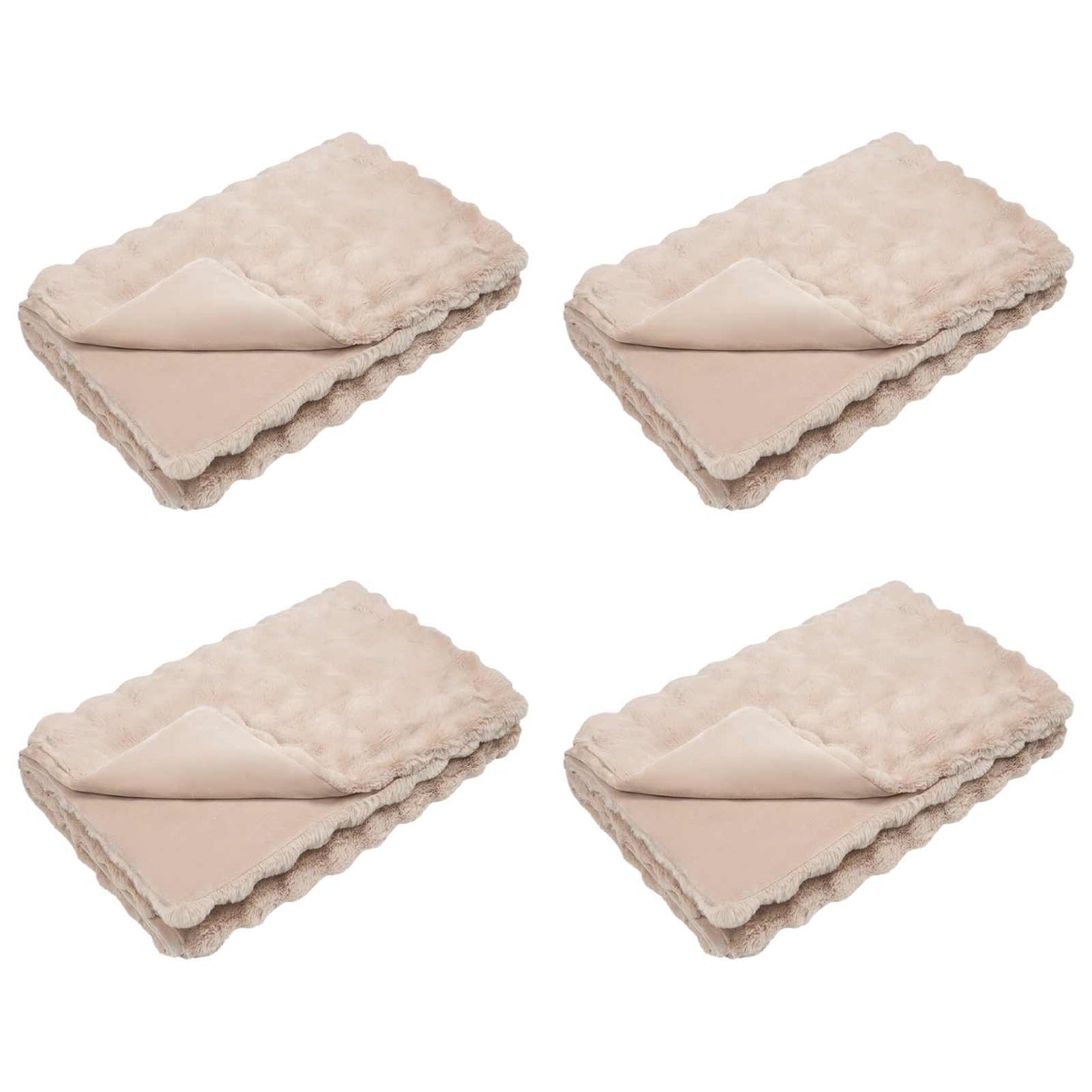 Coperta antiscivolo in finta di coniglio Olite 4 pcs Beige