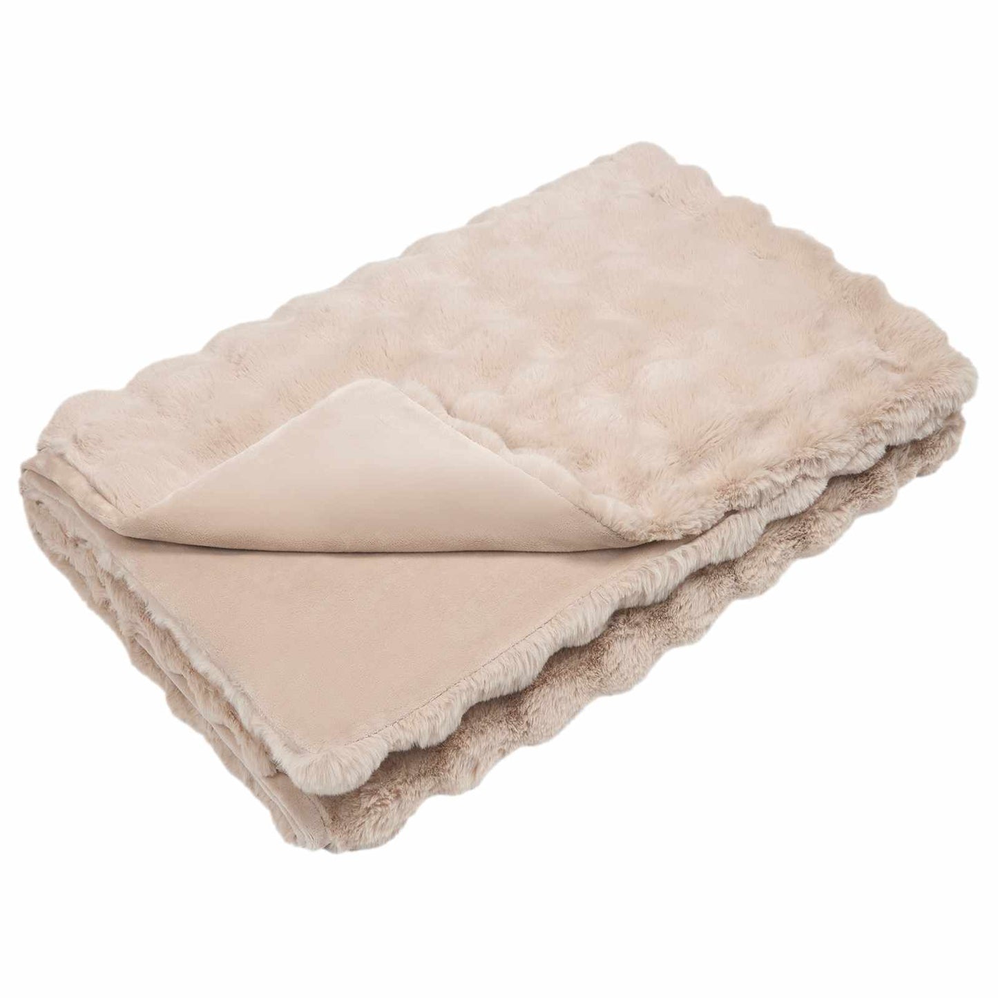 Coperta antiscivolo in finta di coniglio Olite 4 pcs Beige