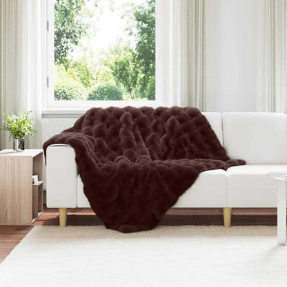 Coperta antiscivolo in finta di coniglio Olite Cammello