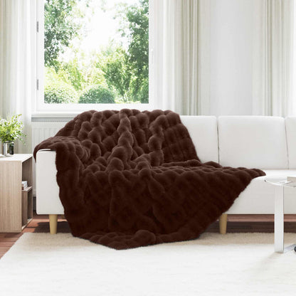 Coperta antiscivolo in finta di coniglio Olite Cammello