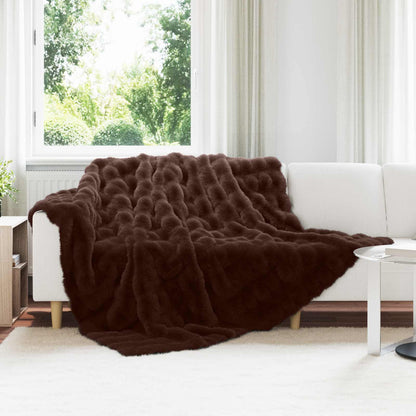 Coperta antiscivolo in finta di coniglio Olite Cammello