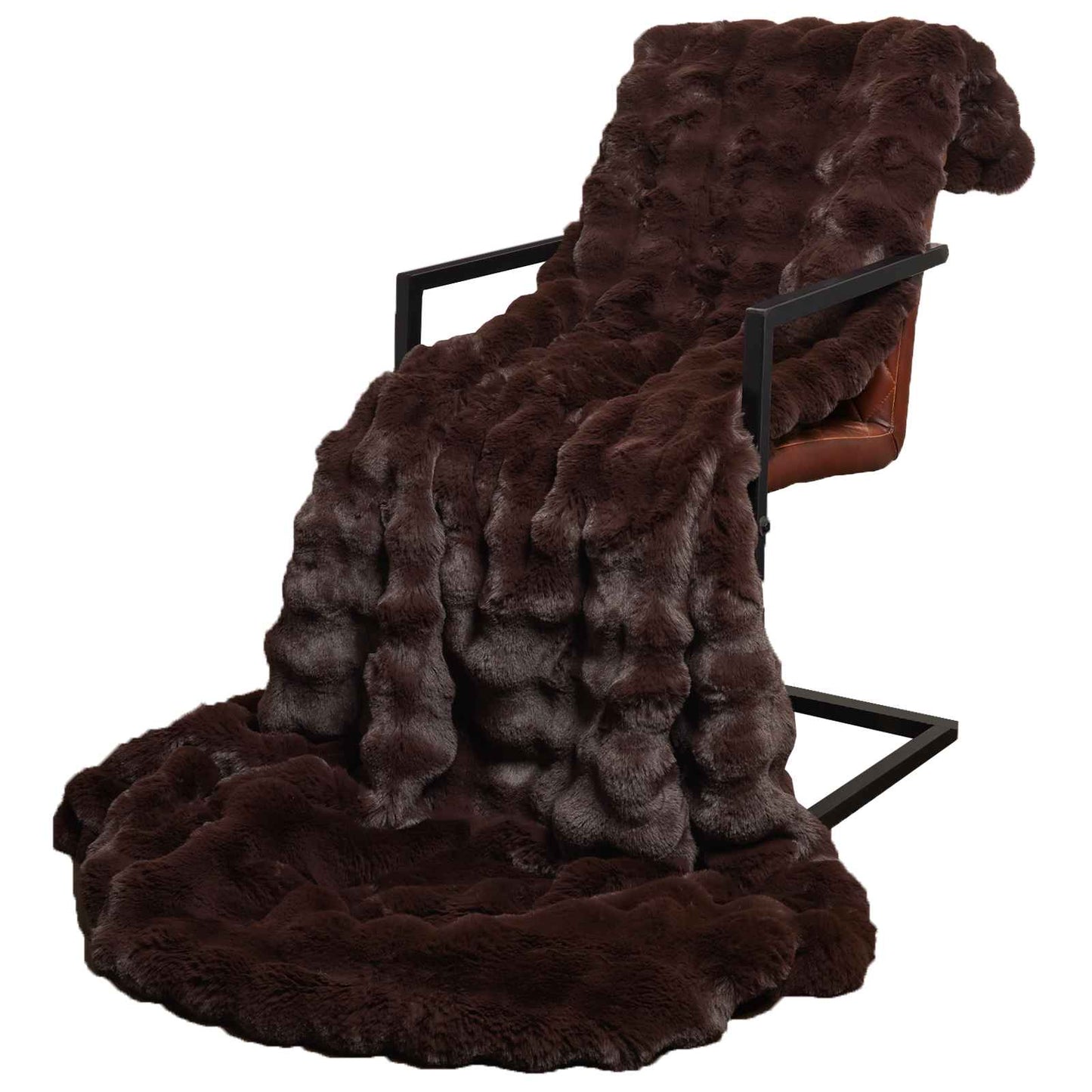 Coperta antiscivolo in finta di coniglio Olite Cammello