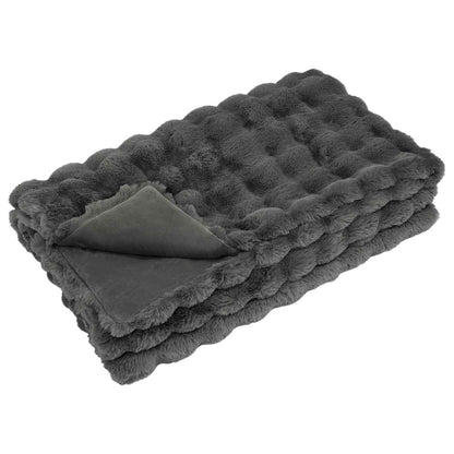 Coperta antiscivolo in finta di coniglio Olite Grigio scuro