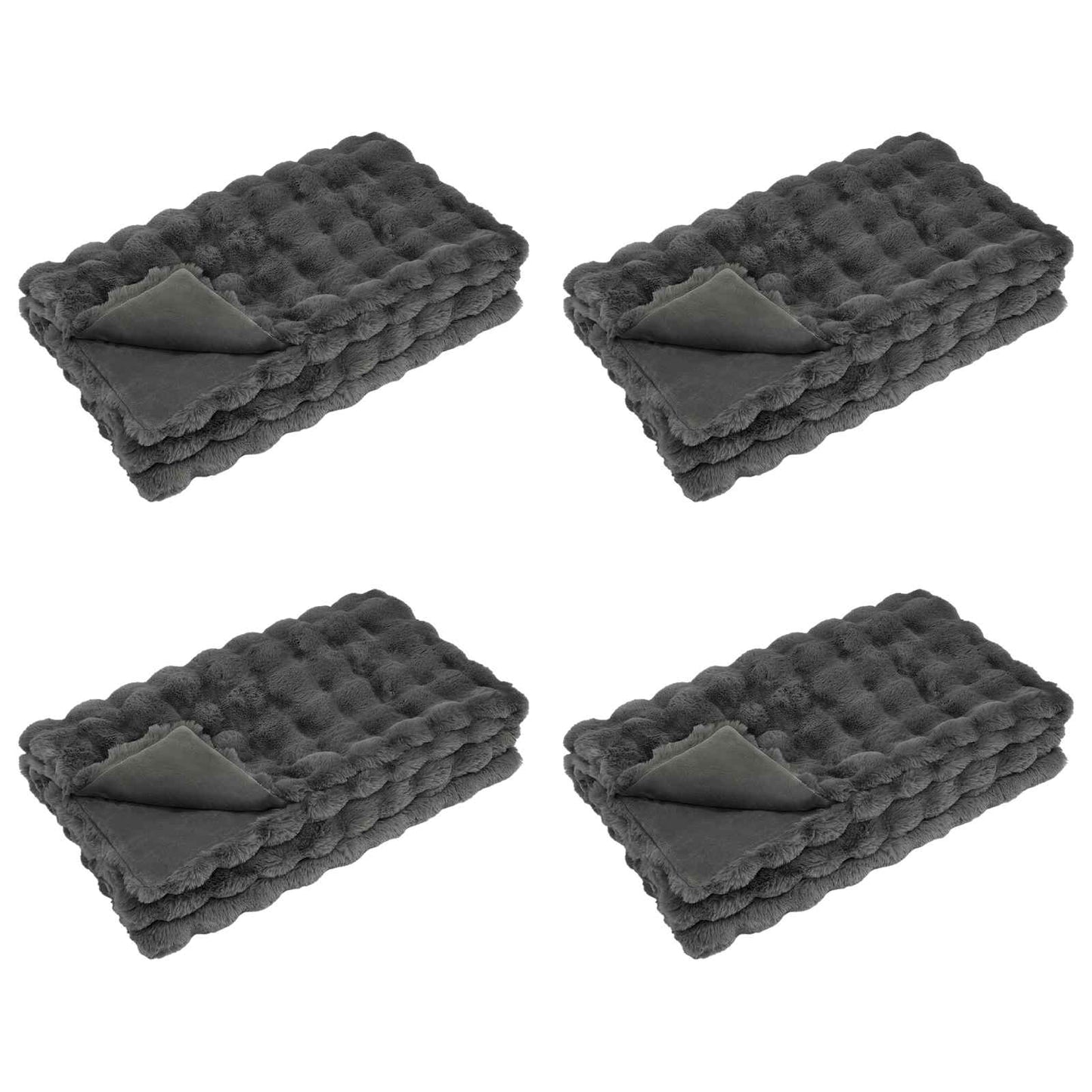 Coperta antiscivolo in finta di coniglio Olite 4 pcs Poliestere