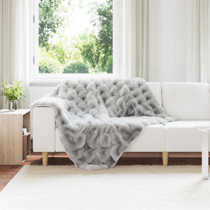 Coperta antiscivolo in finta di coniglio Olite Grigio