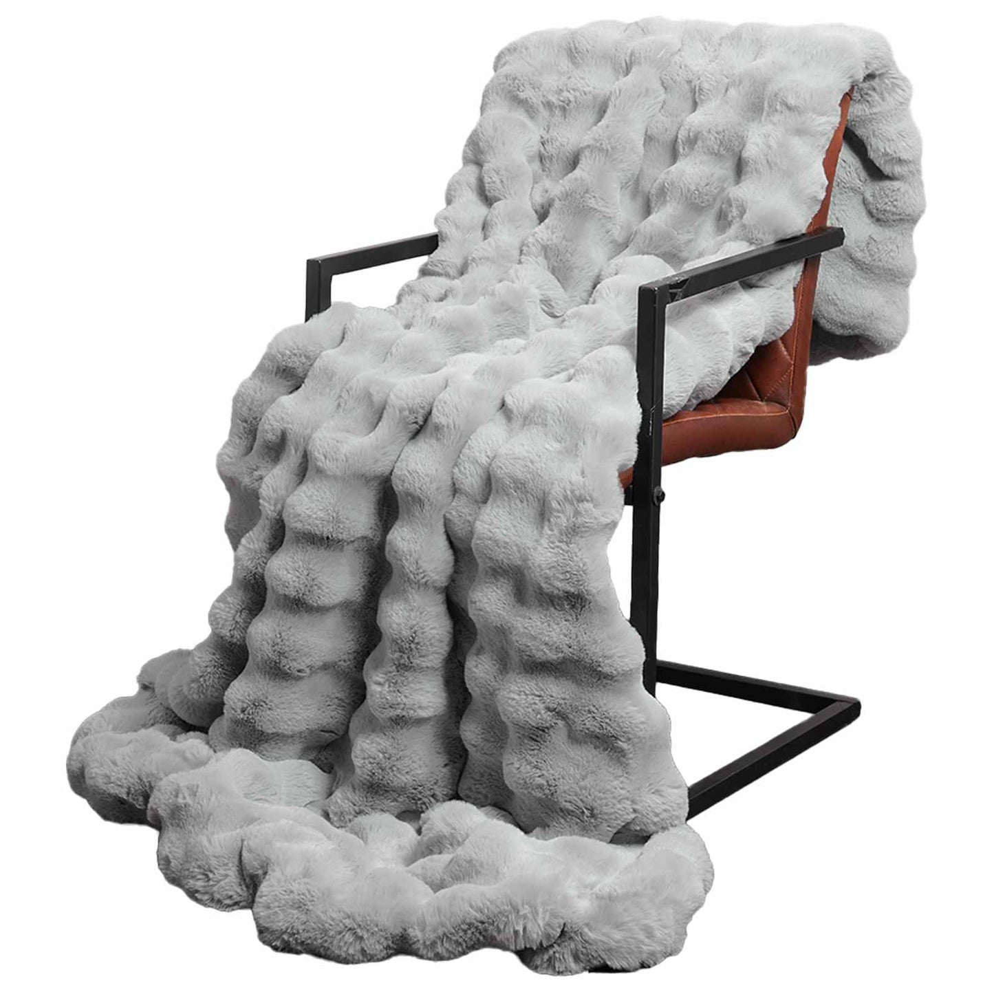 Coperta antiscivolo in finta di coniglio Olite Grigio
