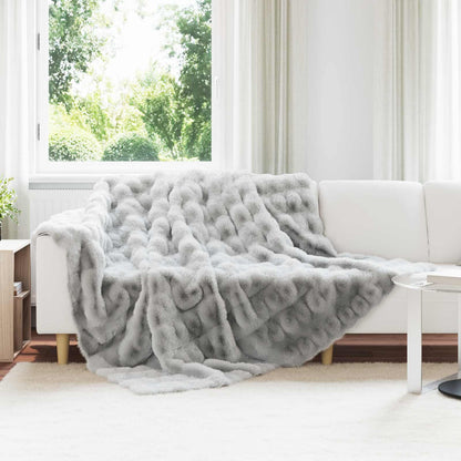 Coperta antiscivolo in finta di coniglio Olite Grigio