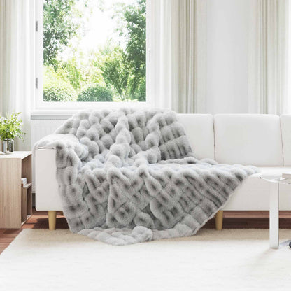 Coperta antiscivolo in finta di coniglio Olite 4 pcs Grigio