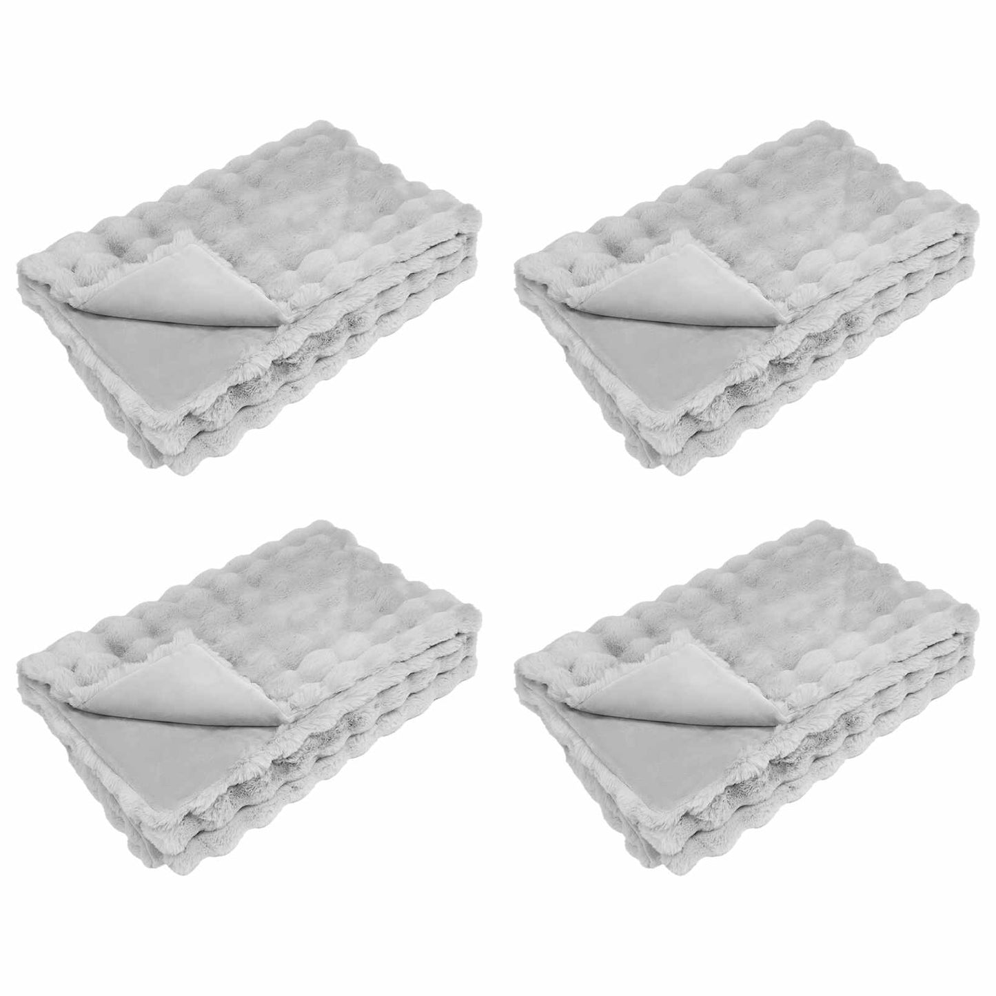 Coperta antiscivolo in finta di coniglio Olite 4 pcs Grigio