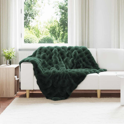 Coperta antiscivolo in finta di coniglio Olite Verde Scuro