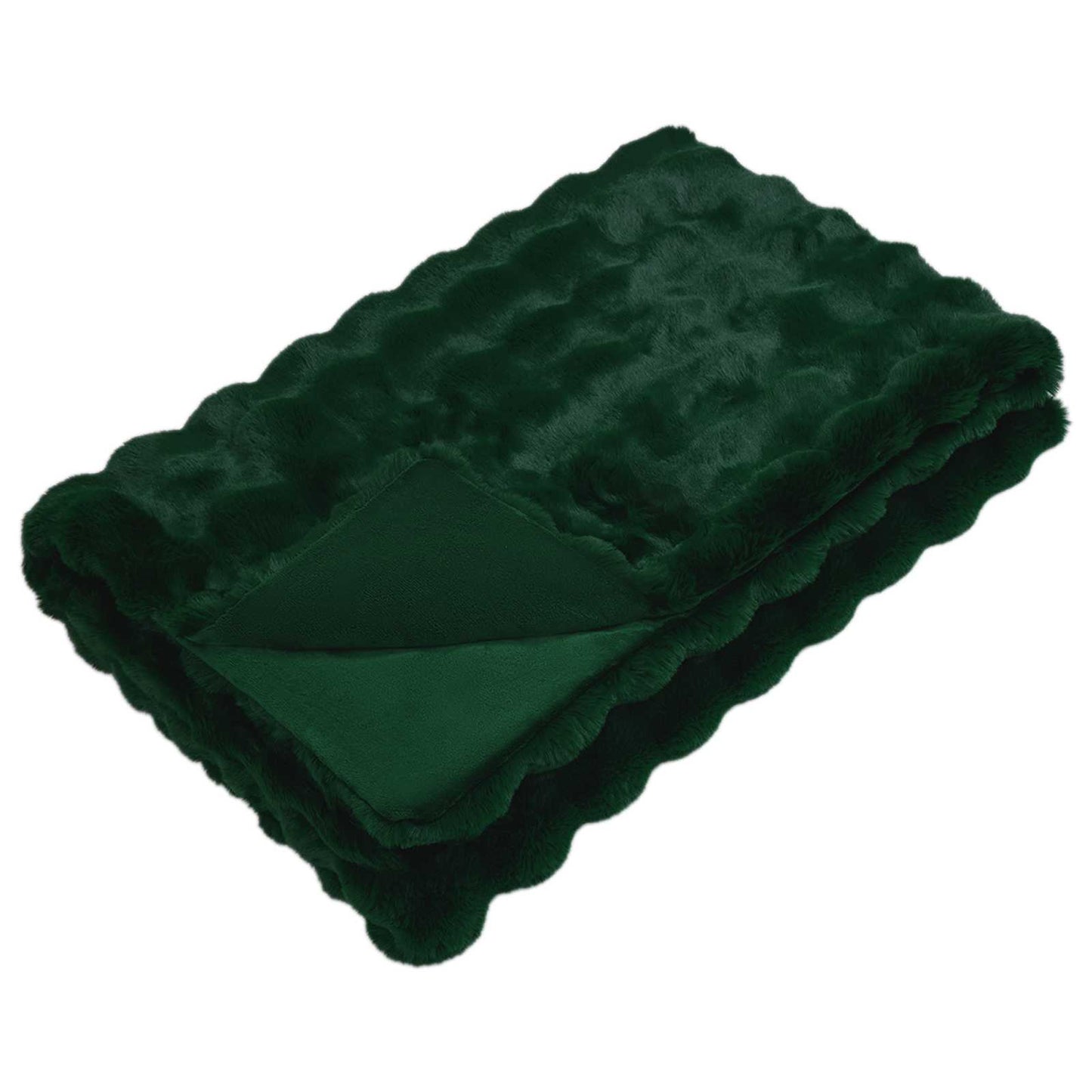 Coperta antiscivolo in finta di coniglio Olite Verde Scuro