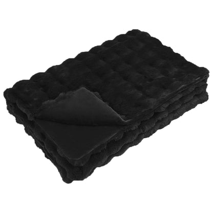 Coperta antiscivolo in finta di coniglio Olite Nero Poliestere