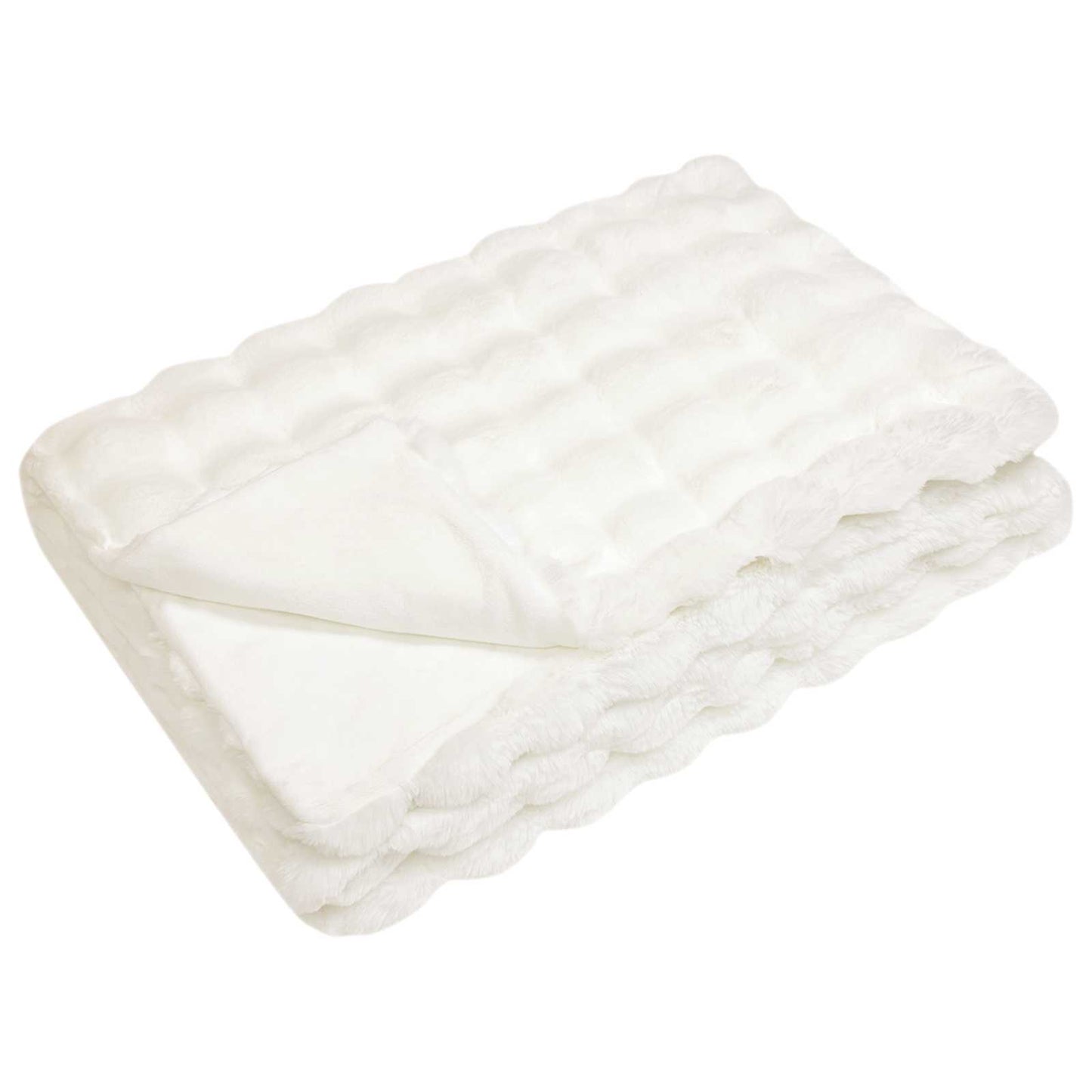 Coperta antiscivolo in finta di coniglio Olite Bianco