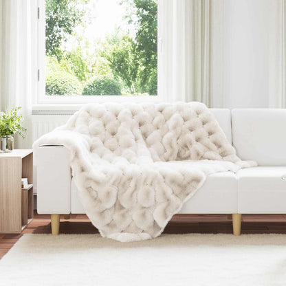 Coperta antiscivolo in finta di coniglio Olite 4 pcs Bianco