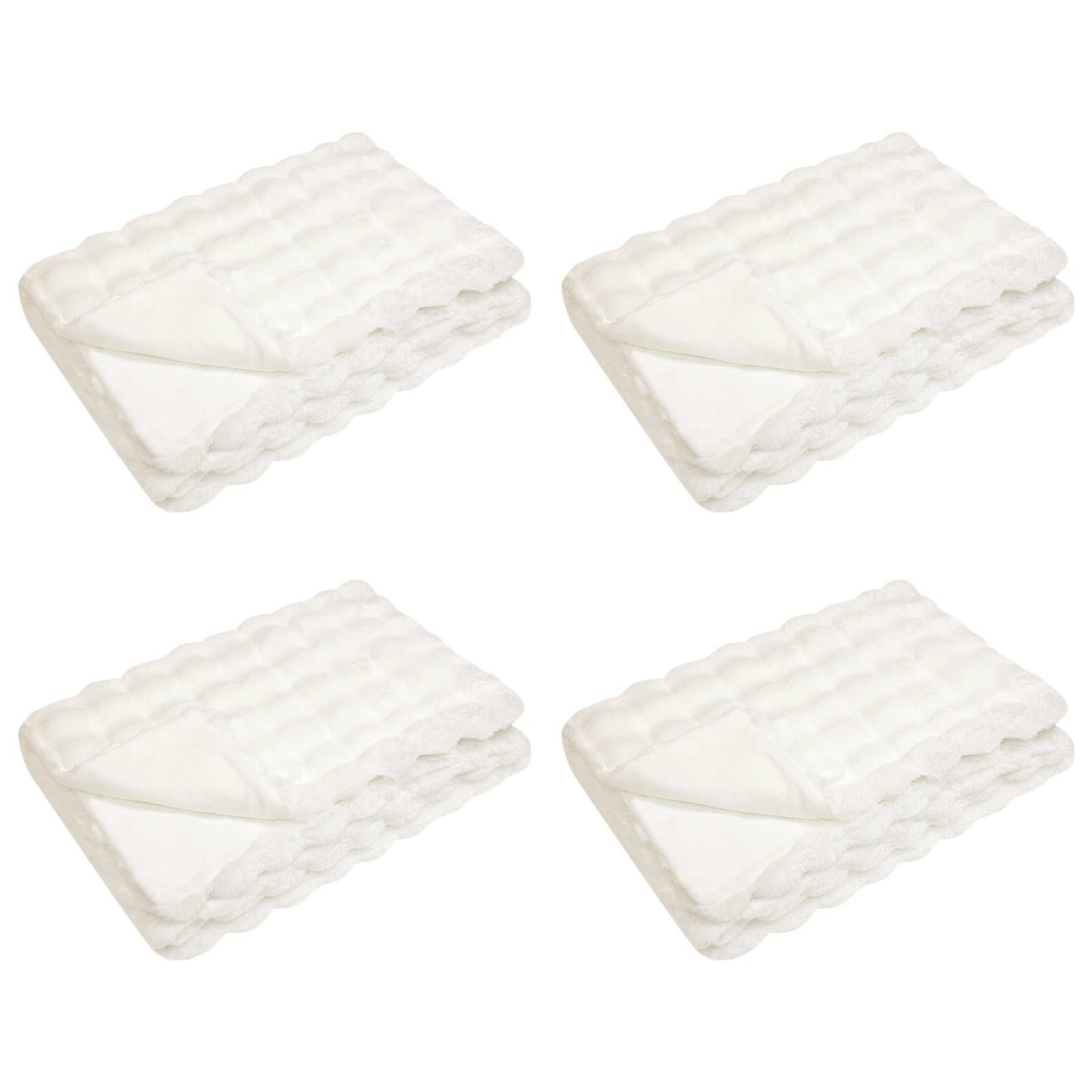 Coperta antiscivolo in finta di coniglio Olite 4 pcs Bianco